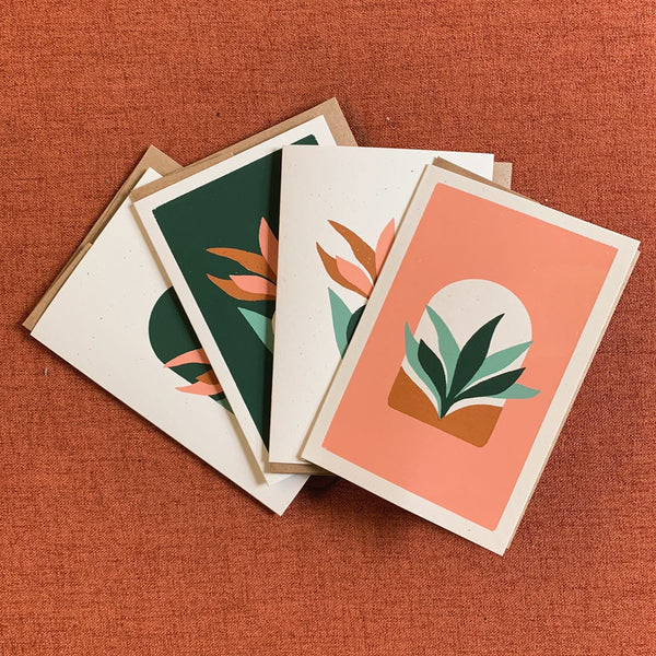 Screen printed Notecards Set of 4