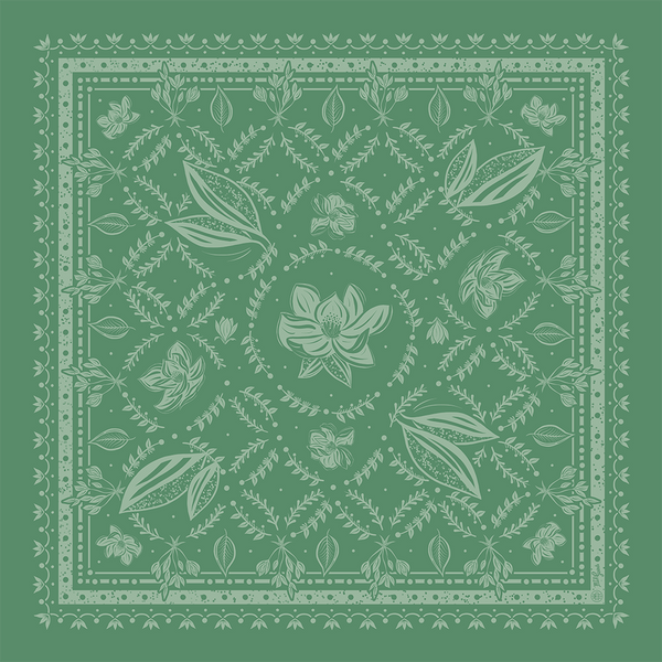 Classic Magnolia Bandana, Green